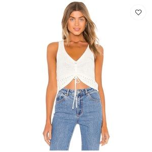 ISO Khloe Ruched Knit Top in White superdown